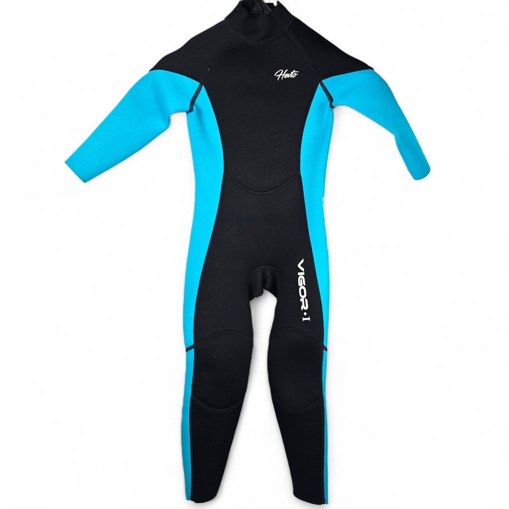 Hevto Vigor I Kids Wetsuit Size 6 , 3mm Neoprene Full Suit Blue Black Swim